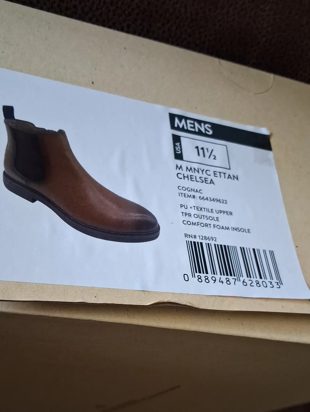 Madden NYC Men's Ettan Chelsea Boot Cognac Size 11 1/2